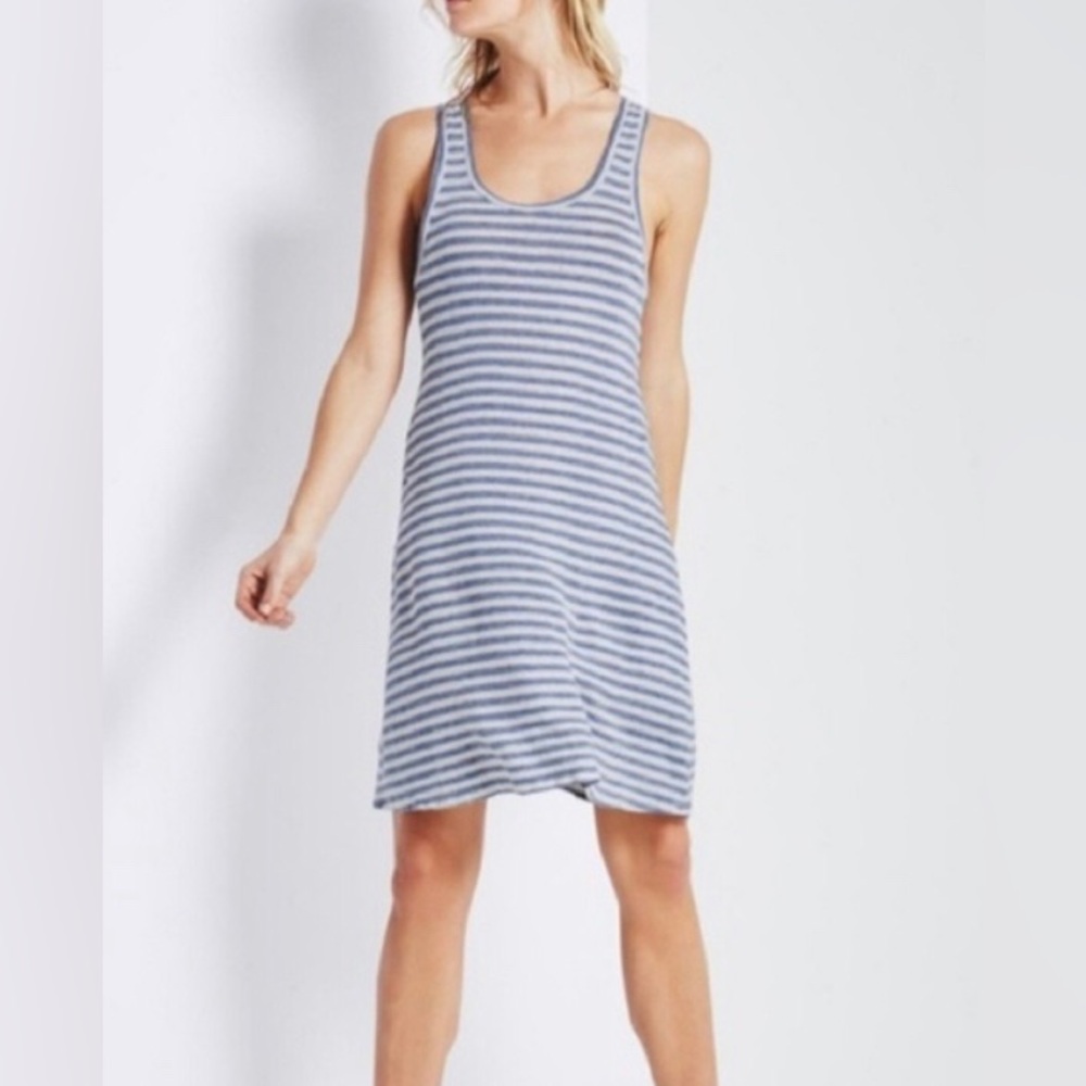 EUC AG ADRIANO GOLDSCHMIED Avril‎ Dress 100% Linen Blue Stripe